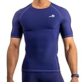 CompressionZ Men's Short Sleeve Compression Shirt - Athletic Base Layer for Fitness, Cycling, Training, Workout, Tactical Sports Wear - Cool Dry Running Shirt - Thermal Rash Guard Protection By