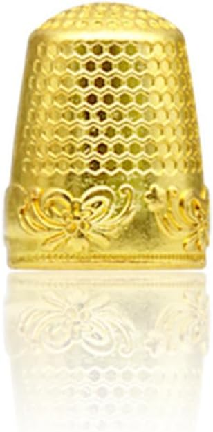 VINTORKY 10Pcs Copper Finger Cots Sewing Thimbles with Anti-Slip Pattern for Finger Protection DIY Hand Sewing Crafts Lightweight Portable Thimble Protector