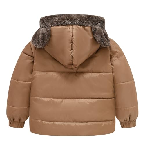 Toddler Boys Girls Puffer Padded Coats Jacket Kids Winter Light Warm Outwear Cute Bear Ears with Hoods Clothing3