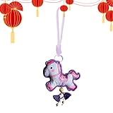 Abalorio de caballo chino, decoración auspiciosa del Año Nuevo Lunar, colgante de para amigos, familia, niños, adultos, ventana del hogar, de coche, bolso o mochila