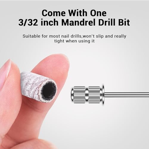 Image of MelodySusie 100 Pcs Nail Drill Bits Sanding Bands for Nail Drill 180 Fine Grit Nail File Sanding Bands for Acrylic Nails Gel Manicures and Pedicure