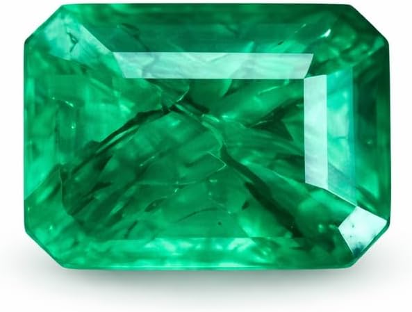 22CT Natural Emerald Cut Green Emerald Certified Faceted Loose Gemstone for Jewellery Making