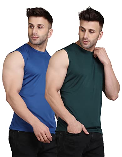 Image of Men's Regular Fit Sleeveless T-Shirt (Pack of 2)