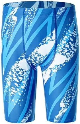DEVOROPA Boys' Swim Jammers Youth Competitive Swim Team Suit Quick Dry Athletic Swimming Shorts UPF 50+
