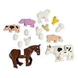 Brick Loot Farm Animal Toy Pack, 16 Building Block Accessories – Compatible with Lego Minifigures – Cows, Pigs, Chickens, Sheep, Horses, Eggs | Fun Set for Kids & Adults Age 6+ – Fits Major Brands