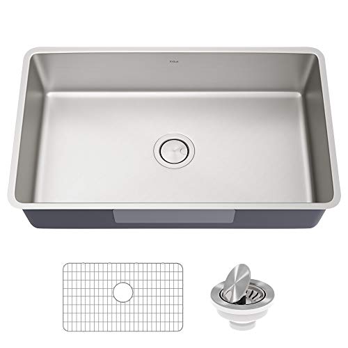 Comparison: Best Depth For Kitchen Sink 7 KRAUS Dex 32-inch Undermount 16 Gauge Stainless Steel Single Bowl Kitchen Sink, KA1US32B