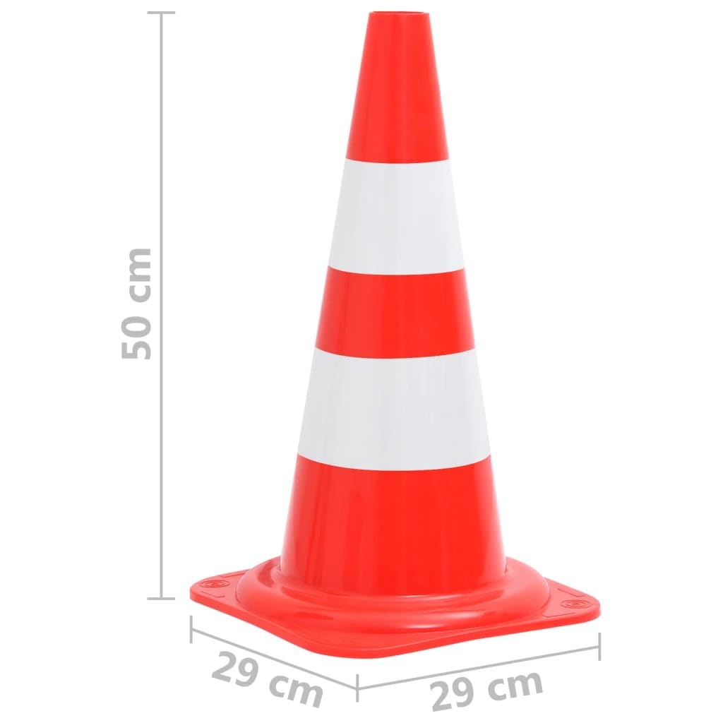 vidaXL Juego de Conos con Cadena Señal Carretera Simulación de Aparcamiento Barreras Coche Advertencia Seguridad 10 m Rojo y Blanco