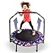 Ø91cm Kinder Trampolin Mini Fitness Trampolin Faltbarer Bungee Übungsrebounder mit verstellbarem Handlauf und gepolsterter Sicherheitshülle Indoor/Outdoor