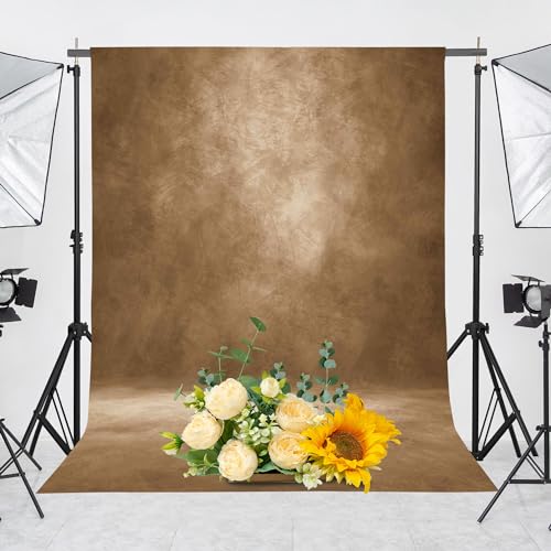Haboke Abstract Professional Photography Backdrop for Portrait Photo Props Booth Background Photoshoot Studio with Polyester Fabric Roller Pocket on Top(8x12ft,Dark Brown,No Stand) by HABOKE - Image 2