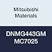 Mitsubishi Materials DNMG443GM MC7025 DNMG Carbide DN Type Negative Turning Insert with Hole, Coated, Rhombic 55?, Grade MC7025, 0.5" IC, 0.25" Thick, 0.047" Corner Radius, GM Breaker (Pack of 10)