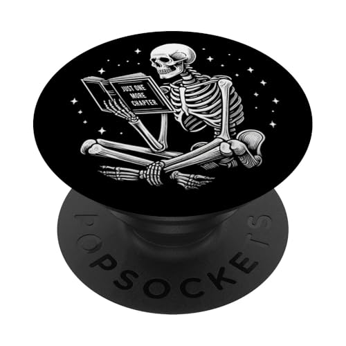 Book Skeleton Bookish Just One More Chapter PopSockets Adhesive PopGrip