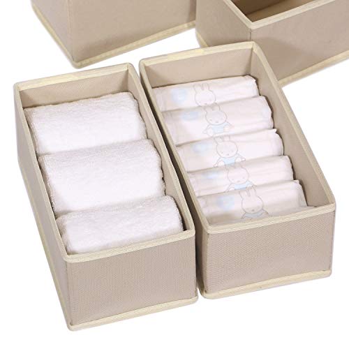 Diommell 6 Pack Foldable Cloth Storage Box Closet Dresser Drawer Organizer Fabric Baskets Bins Containers Divider With Drawers For Clothes, Underwear, Bras, Socks, Lingerie, Clothing #TOP5
