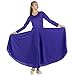 Danzcue Womens Praise Loose Fit Full Length Long Sleeve Dance Dress, Deep Purple, Small