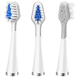 3-Count Toothbrush Replacement Heads Compatible with Watepik Complete Care 5.0/9.0 (CC-01/WP-861) with Tongue Scraper, STRB-3WW
