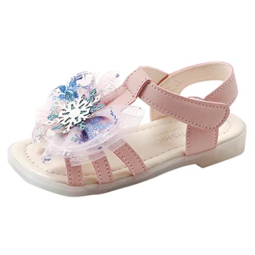 Summer Sandals Kids Girls Bow Flip Flops Rhinestone Children Fashion Slippers Kids Snowflake Sandals Baby Girl Newborn (Red, 18-24 Months)