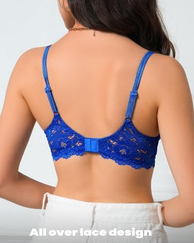 Image of Push Up Bras for Women Add 2 Cups Sexy Lace Cleavage Extra Padded Plunge Bra Underwire