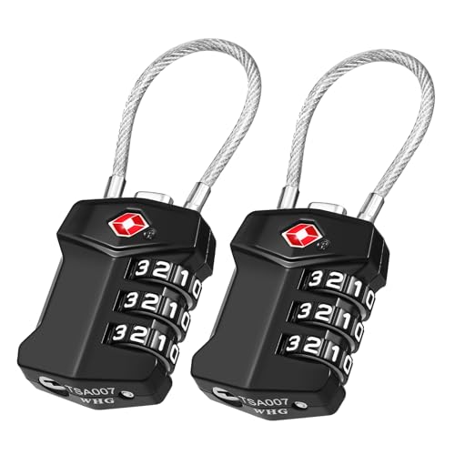 ZHEGE TSA Kofferschloss TSA Schloss Koffer 3 Stellig (2 Schwarz)
