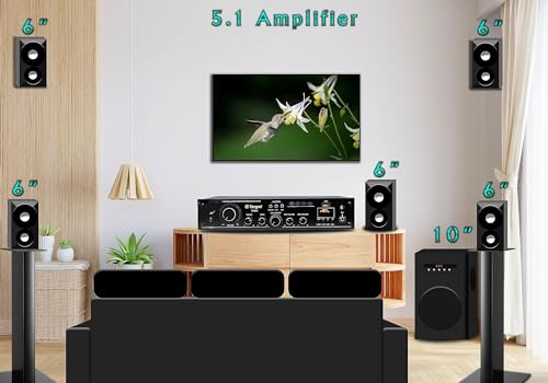Image of TARGET - TT 811 Amplifier Rms 180 Watts 5.1 Channel Surround Six Tracks Stereo Amplifer USB, Bluetooth, Av, MIC