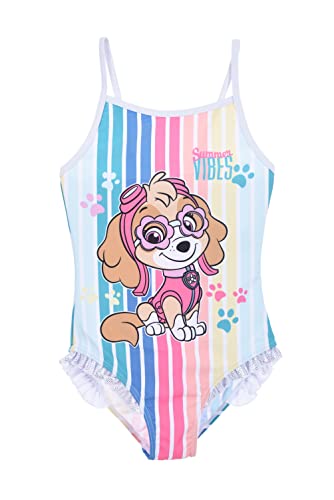 Paw Patrol Girls Swimsuit, One Piece Swimsuit, Skye Design, Swimming Costume, Gift for Girls, Sizes 3-6 Years, blue, 6 Years