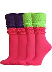 Fluorescent Green, Purple, Rose Red, 2 Pairs