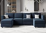 Belffin Modular Sectional Sofa U Shaped Velvet Couch with Reversible Chaise Modular Oversized Couch