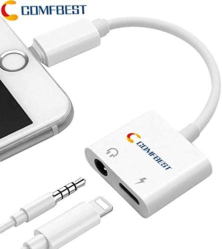 Raytine Headphone Jack Adapter to 3.5mm Earbuds Splitter Car Chargers Aux Jack Headset Audio and Charger Cable Dongle Earphone Connector Convertor Aux Audio&Call&Control Support iOS 34 or Later