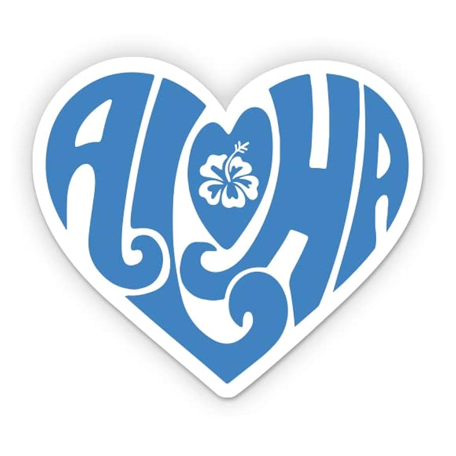 Amazon.co.jp: アロハハートブルーハワイビニールステッカー
