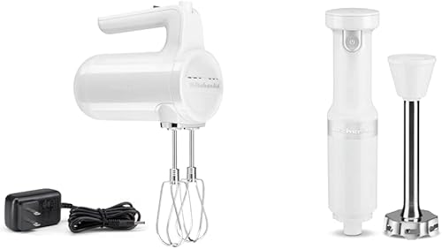 KitchenAid Batidora de mano inalámbrica de 7 velocidades - KHMB732 y batidora de mano inalámbrica de velocidad variable - KHBBV53