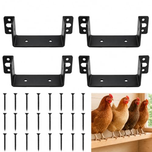 Chicken Coop Roost Brackets, Heavy Duty Metal Perch Mount for 2x4 Lumber