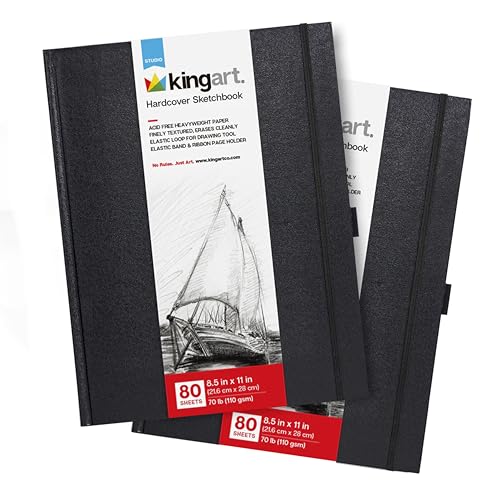 Carnet de croquis KINGART à feuilles micro-perforées et spirale latérale pour tracé net