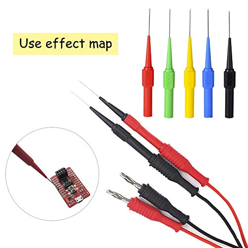 BingSnow Non-destructive Pin Test Probes Pin Insulation Piercing Needle, 15 Pack Probes Pin Set Use for Car Tester (Black, Red, Green, Yellow, Blue - 3/Each Colors)