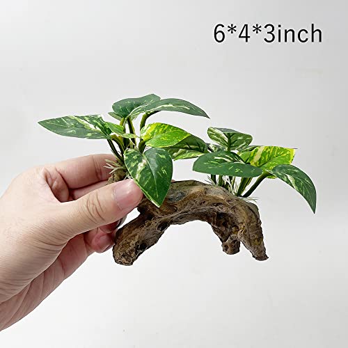 Smoothedo-Pets GZDY Fish Tank Decorations Aquarium Decor Ornaments Betta Silk Leaf Pad Hammock Artifical Driftwood Cave Goldfish Bowl Accessories thumb #1