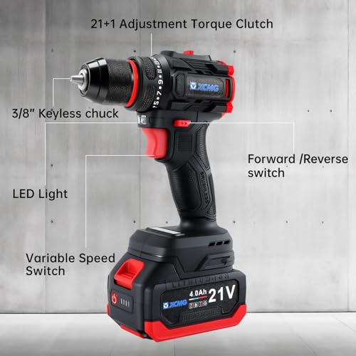 Taladro inalámbrico All Power America 21V 3/8 pulg sin llave miniatura 4