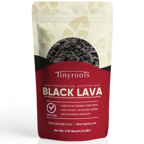 Black Lava Rock by Tinyroots - Premium Sifted Bonsai and Cactus Soil Aggregate Used for Top Dressing + No Dyes and No Chemicals Black Lava Rock by Tinyroots - Premium Sifted Bonsai and Cactus Soil Aggregate Used for Top Dressing + No Dyes and No Chemicals