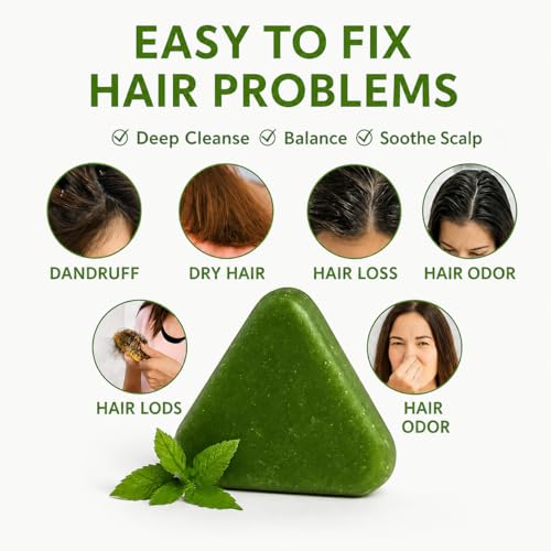 Buy Taulix Nature Seven Green Triangle Shampoo Bar with multyfunction, Oil Control, Dandruff Removal, Smoothening, Platycladus Usman Grass Hair Care 100g (Pack Of 2) Online at Low Prices in India - Amazon.in - Image 5