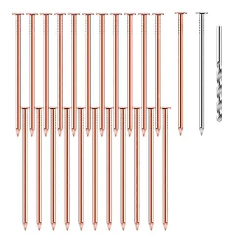 Clavos de Cobre Puro de 3.5 Pulgadas Conjunto para Eliminación de Tocones de Árbol 25 Piezas miniatura 1