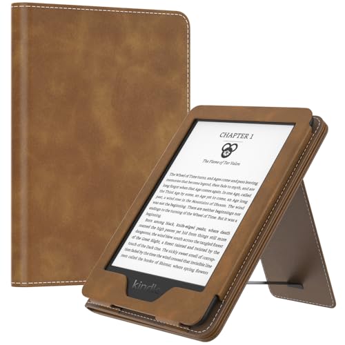 Image of MoKo Case for All-New 6 inch Kindle(11th Generation, 2024 /2022 Release) /(10th /8th Gen, 2019 /2016), Ultra Lightweight PU Shell Cover with Auto Wake /Sleep for Kindle 2024, Brown