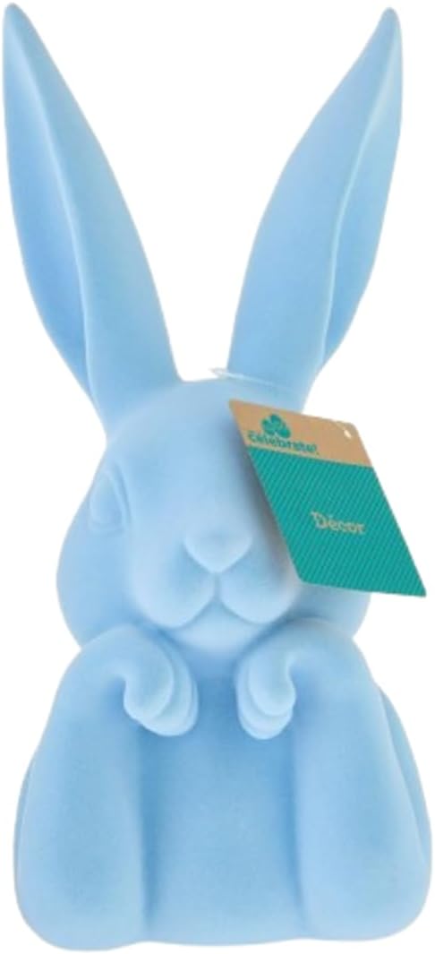 Flocked Bunny Bust Tabletop Decoration for Seasonal Shelf and Table Displays, 1 Piece