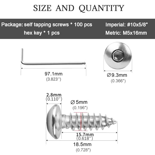 Tornillos Autoperforantes M5 x 16mm Cabeza Pan Hexagonal 100pcs miniatura 2