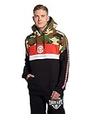Color-Block-Design Thug Life Tiger Herren Hoodie Schwarz