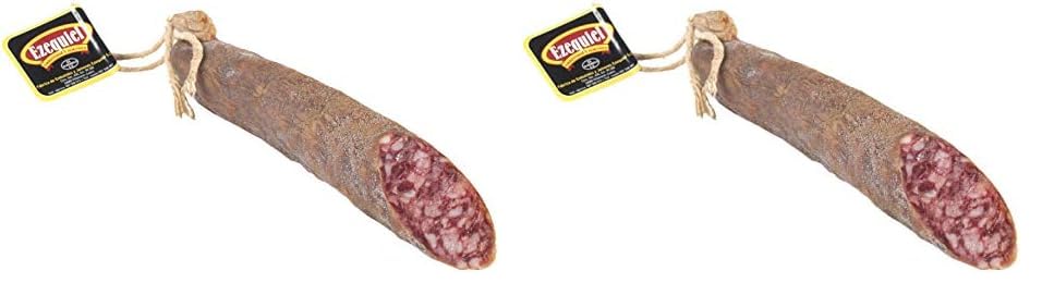 Embutidos Ezequiel Salchichón Extra Cular Mitad Gr Salchichon Ahumado Casero De León, 350 Gramo (Paquete de 2)