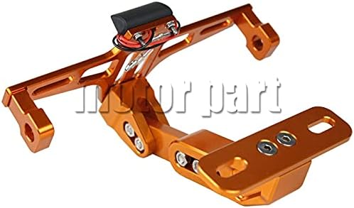Accessories for BMW S1000RR S1000R for Honda PCX MSX 125 CBR1000RR CB 599 919 400 for Ducati Monster for Suzuki K5 K6 CNC License Plate Frame Led Light - (Color: Orange)