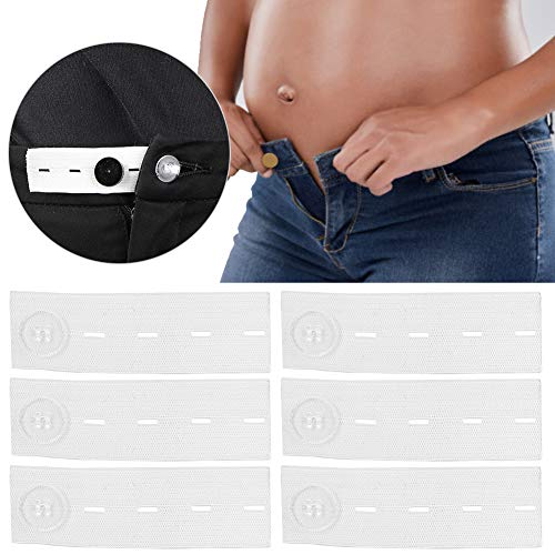 Image of Waistband Extender Waistband Extension Button Button Extender Extender Button Belt Lengthen Button Elastic Lengthen Button for Jeans Pants(White)