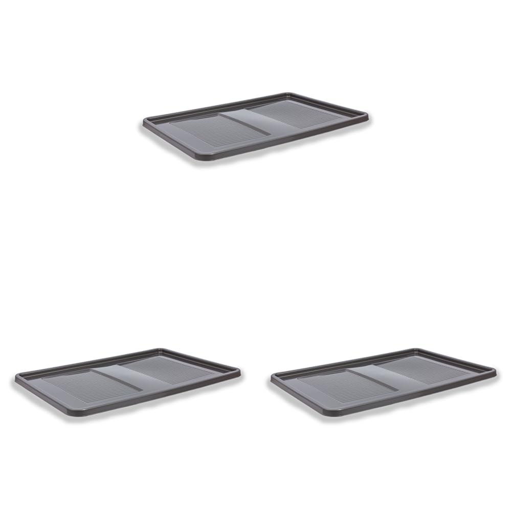 keeeper Deckel für Transportbox und -Korb Robert, 60 x 40 cm, Roberta, Graphit-Grau (Packung mit 3)
