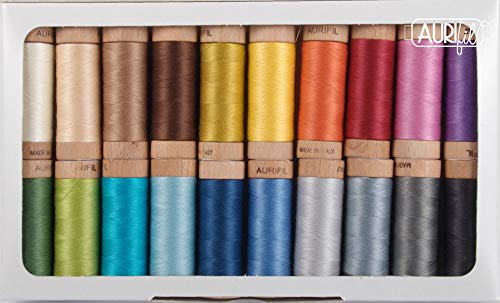 Set de hilos Aurifil 80wt algodón 20 bobinas pequeñas miniatura 2
