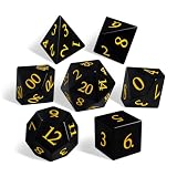 Febote Natural Obsidian Dice Set