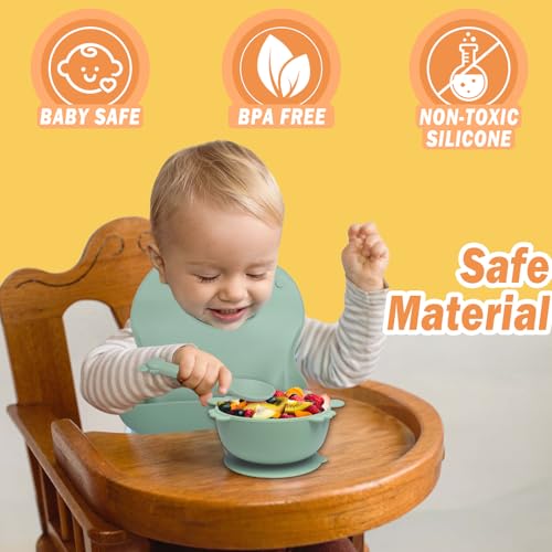 Coffret repas bebe vert pour apprendre à manger seul durant le sevrage