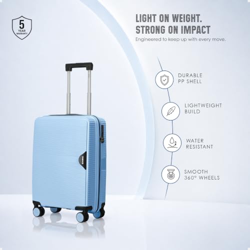 HRX Parabola 55cm Light Blue Polypropylene Suitcase - Image 4