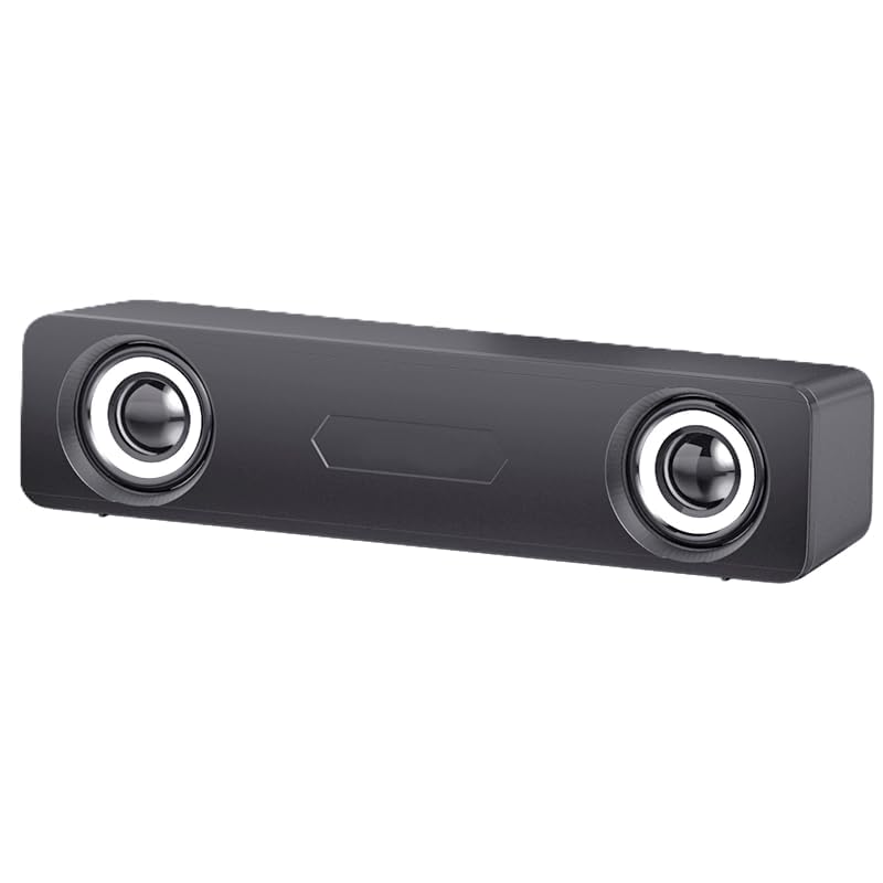 Computer Speakers for Desktop PC - 10W Wired Stereo Speakers with Volume Turning Dial, USB Powered, 3.5mm Audio Connector, Compact Accurately Tuned Soundbar with Deep Bass for Office, Home, and Gaming-picture-10