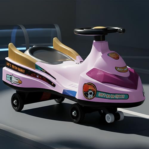 Image of StarAndDaisy Baby Swing /Magic Car for Kids Toys for 2-5 Years boy, with LED Light & Music, Backrest seat, 360 Swivel Steering Twister Ride-on /car Toy with Storage & Smoke Injection (Purple)
